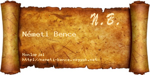Németi Bence névjegykártya